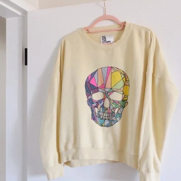 WE ARE THE OTHERS Slouch Sweatshirt in Lemon Skull - Size 3 - Picture 4 of 9